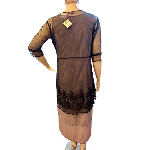 Nataya Dress w/ Soutache & Lace Trim Tunic Size 2X Black & Plum-Gray Titanic NEW - Picture 14 of 16